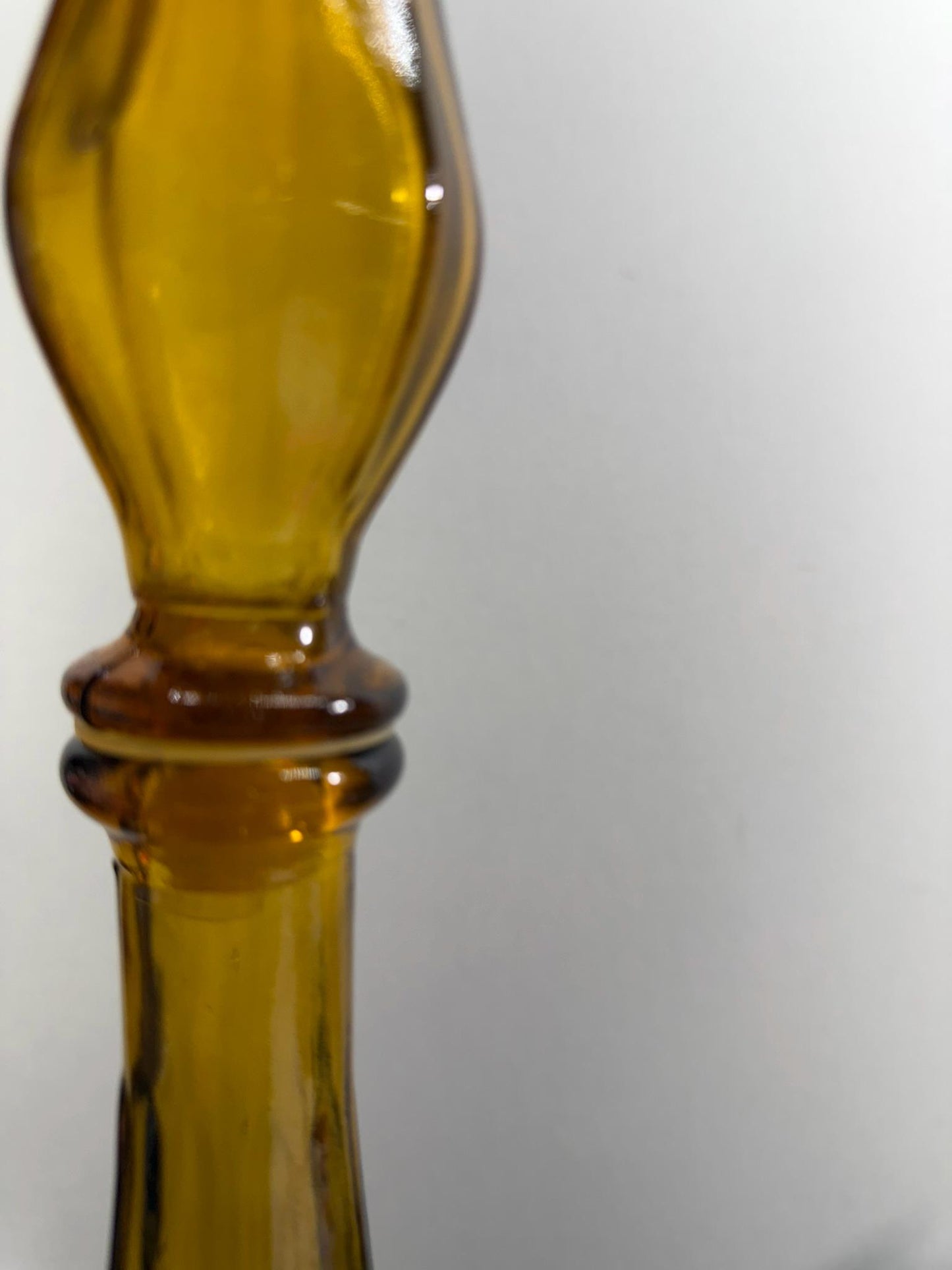 Vintage Amber Glass Genie Decanter