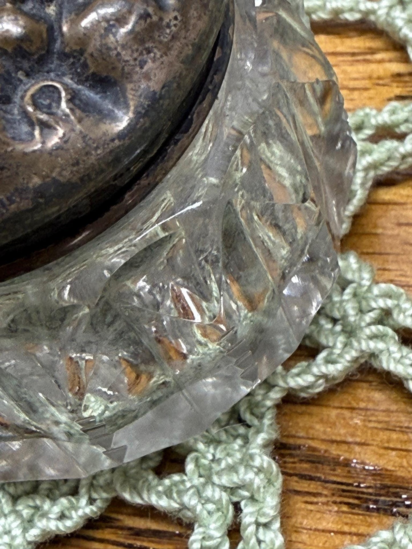 Art Nouveau Sterling Silver Repousse Vanity Jar