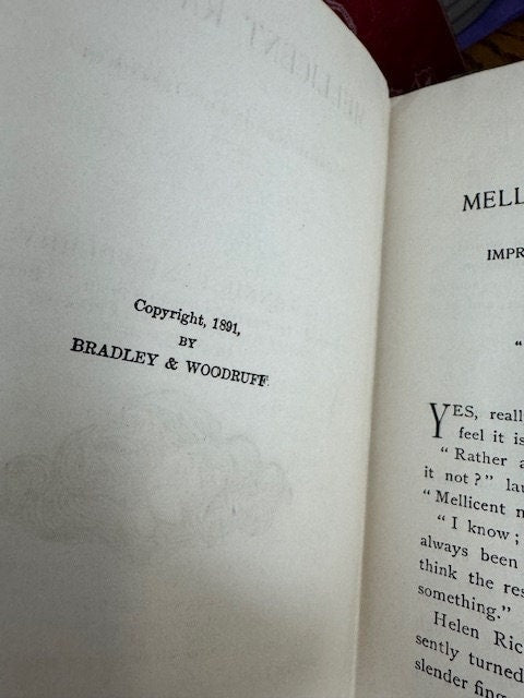 Book- Hardback Antique 1891 "Mellicent Raymond, The Impress of a Gentlewoman" by Fannie E. Newberry