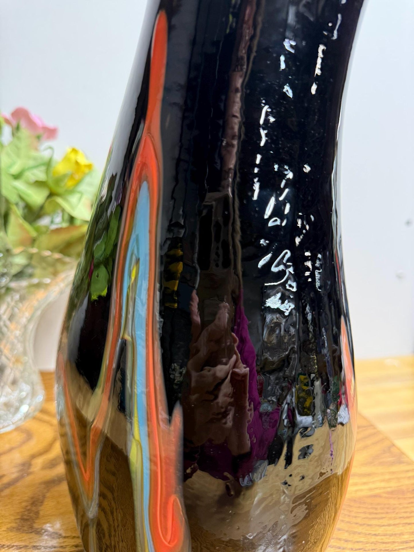 Artisan Vase- Exceptional Hand-Blown Opaque Black Vase