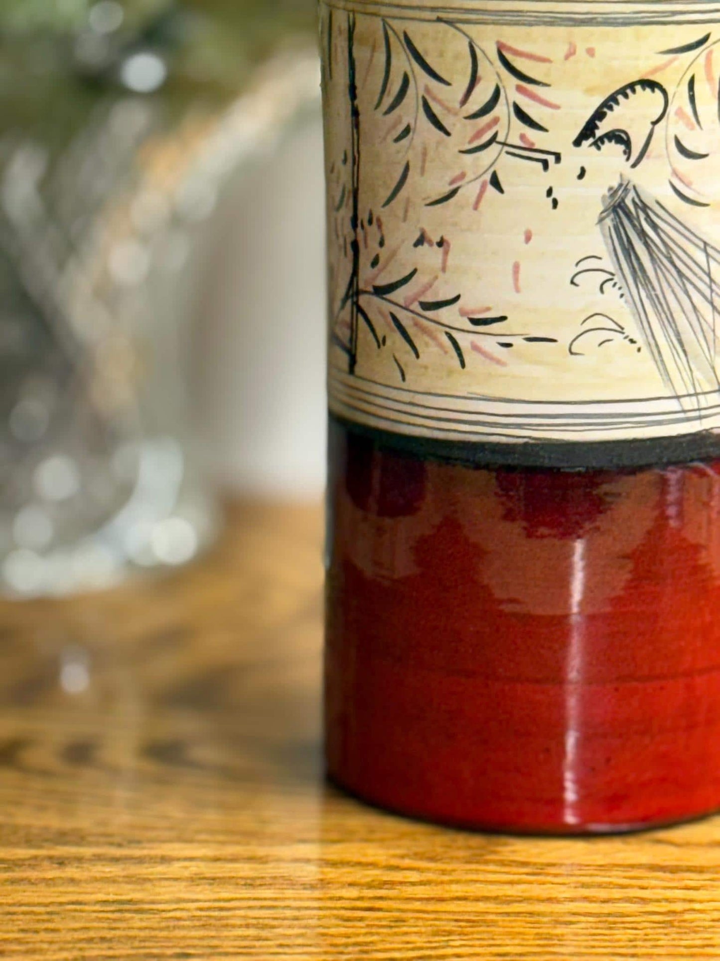 Artisan Pottery- Raymor Atomic Red Pottery Vase