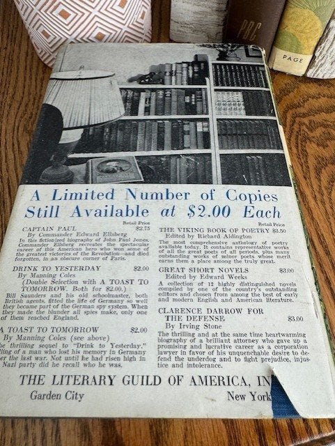 Book- Hardback Vintage 1941 "The Day Grow Cold" by Barbara Tunnell Anderson