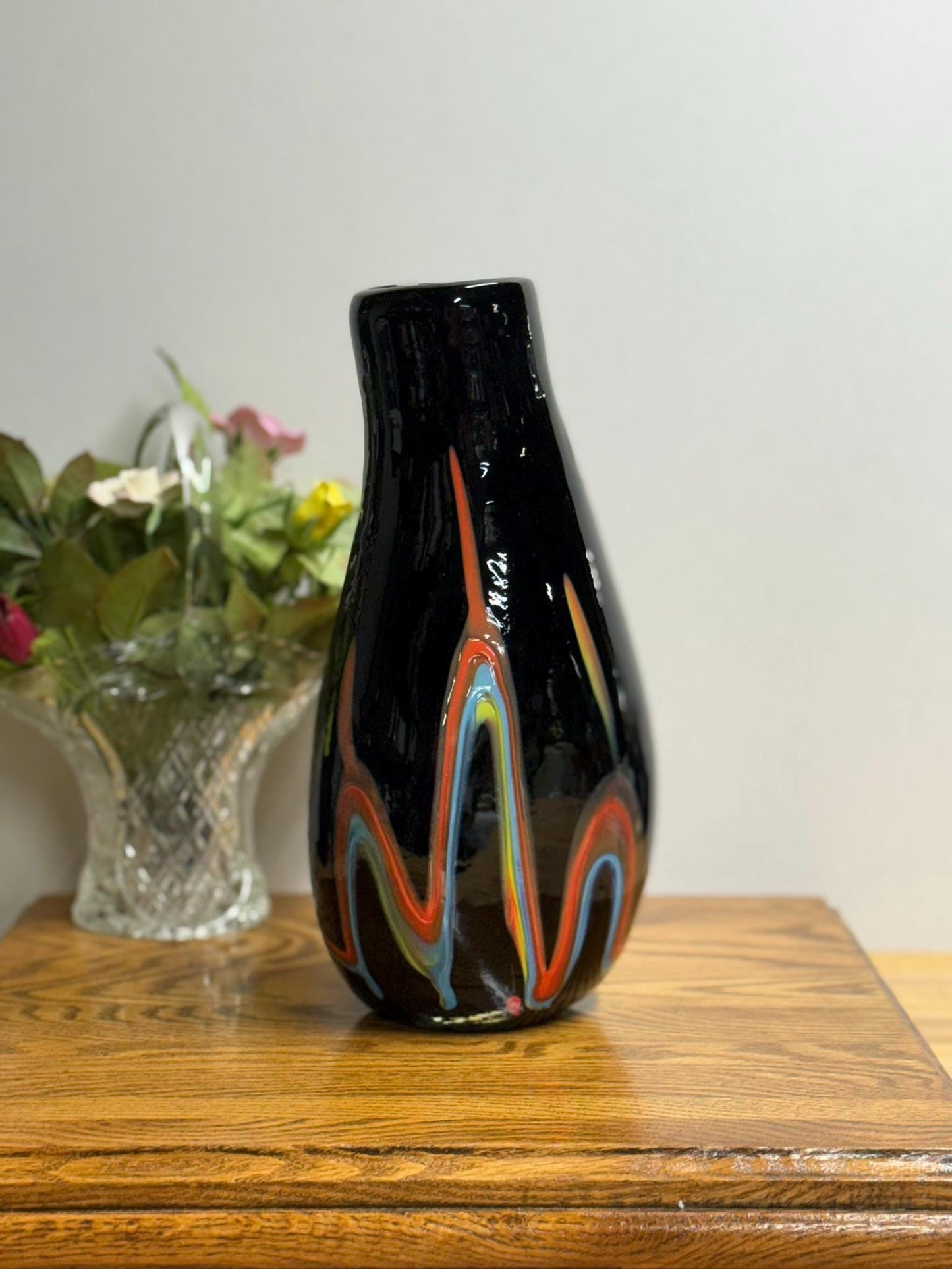 Artisan Vase- Exceptional Hand-Blown Opaque Black Vase