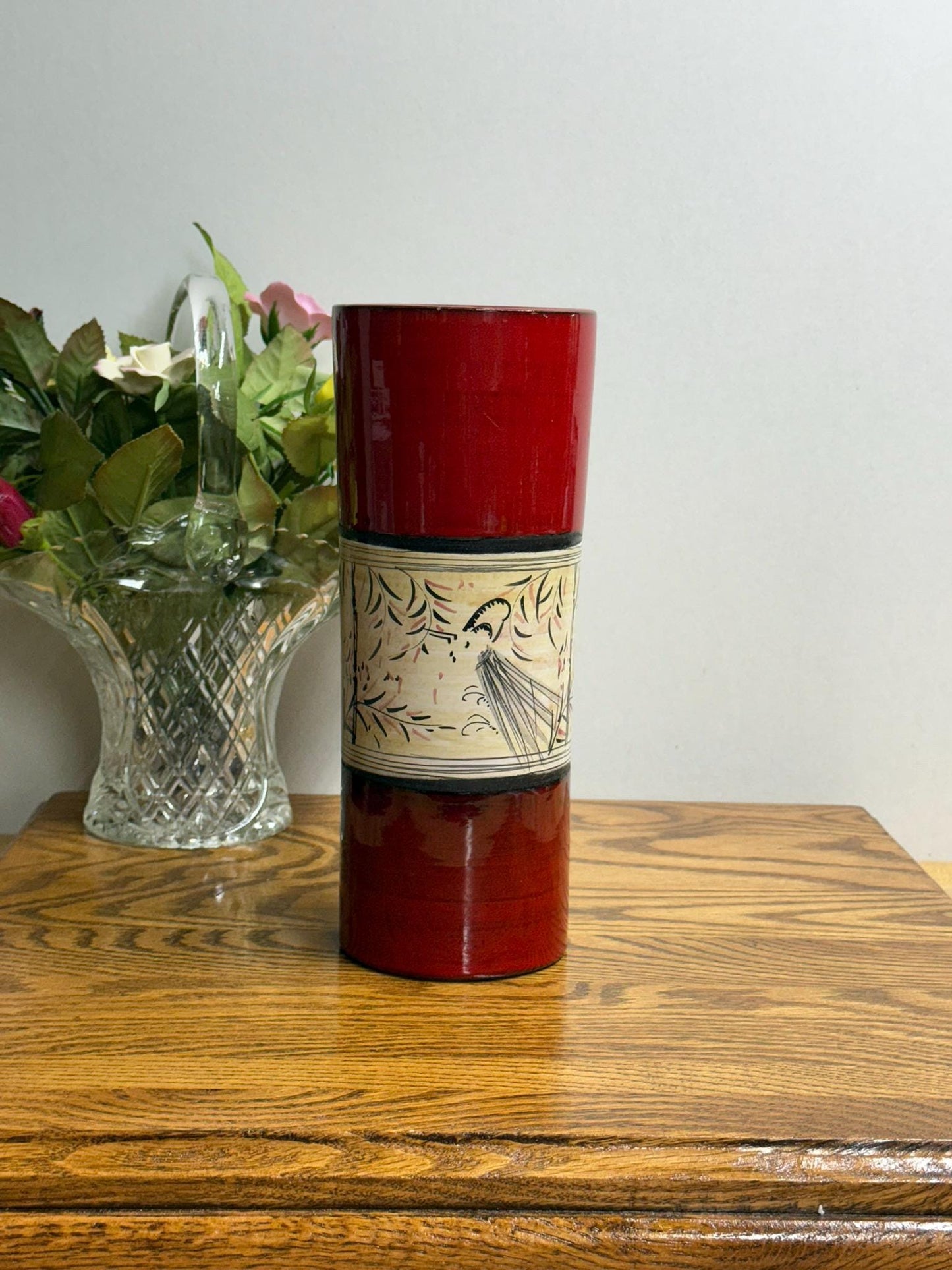 Artisan Pottery- Raymor Atomic Red Pottery Vase
