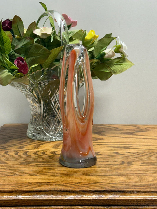 Vintage Handblown Murano-Style Five-Finger Glass Vase
