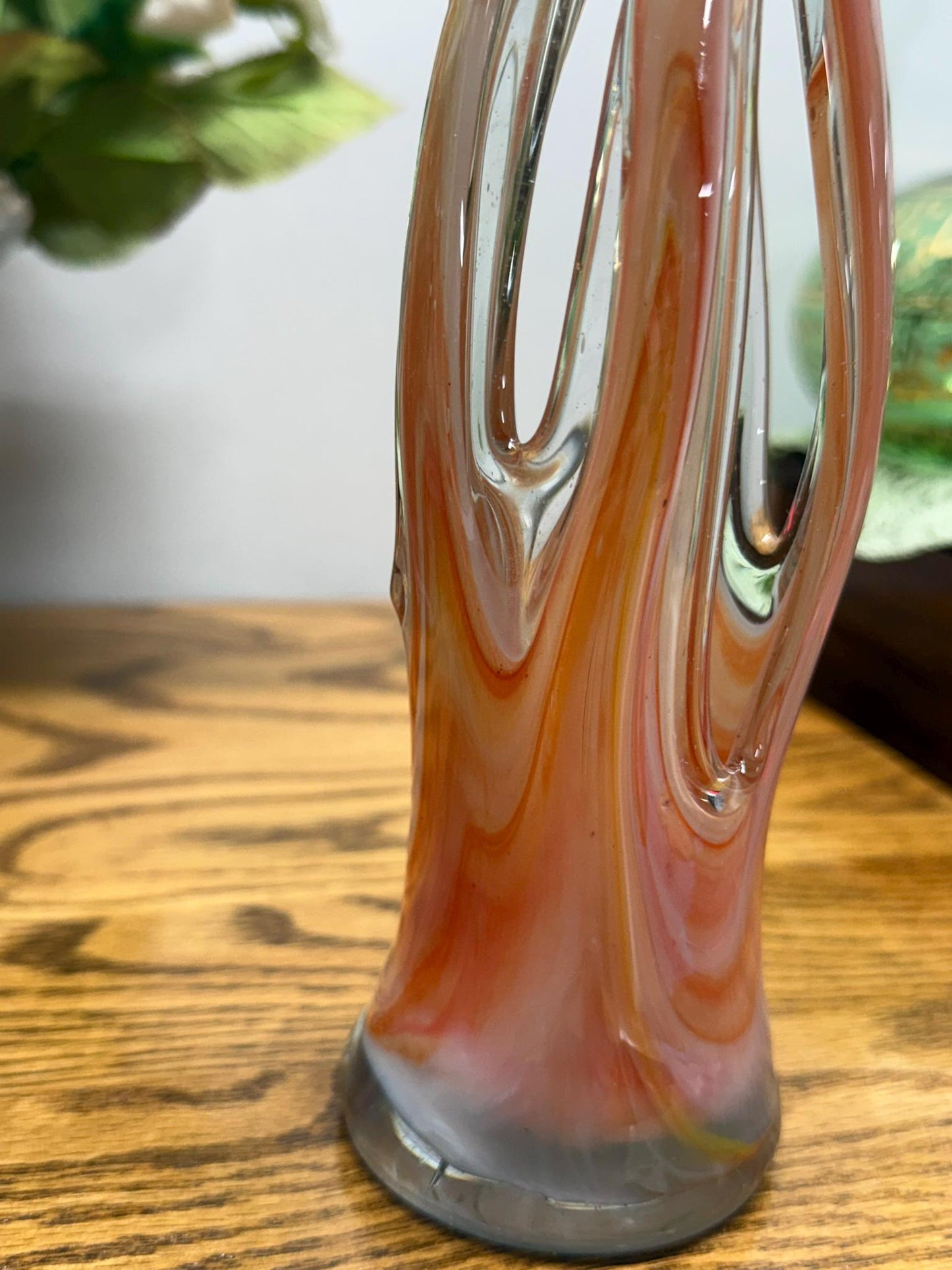Vintage Handblown Murano-Style Five-Finger Glass Vase