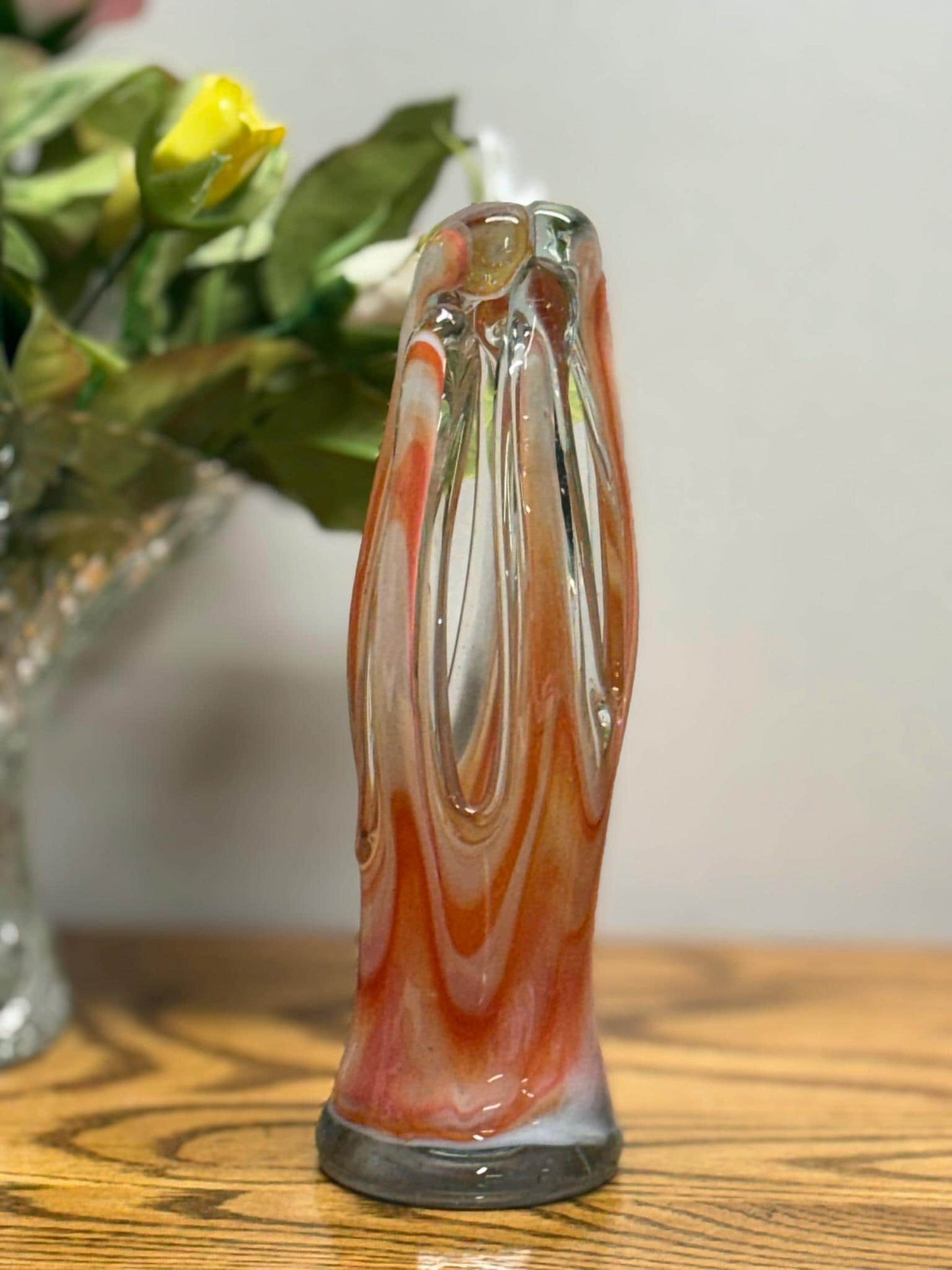Vintage Handblown Murano-Style Five-Finger Glass Vase