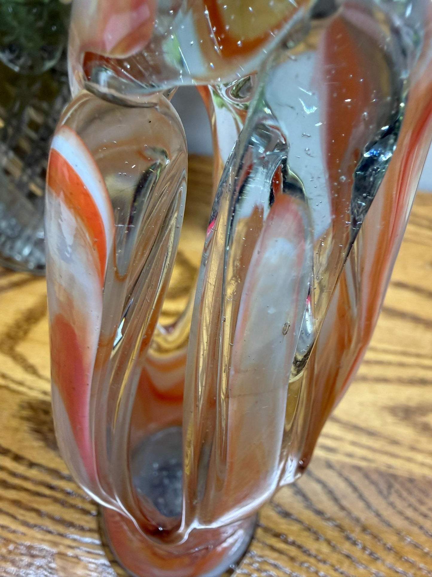 Vintage Handblown Murano-Style Five-Finger Glass Vase