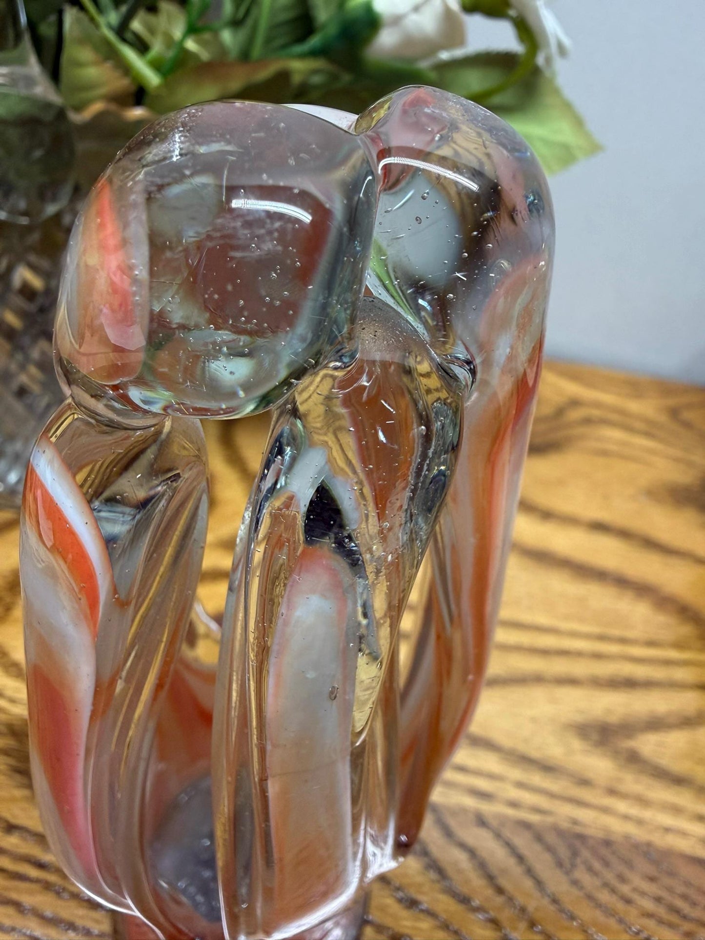 Vintage Handblown Murano-Style Five-Finger Glass Vase