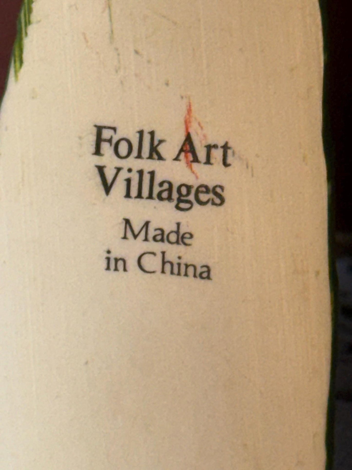 Lang & Wise Folk Art Villages of Old Stonington Man Pulling Cart with Baby Figurine