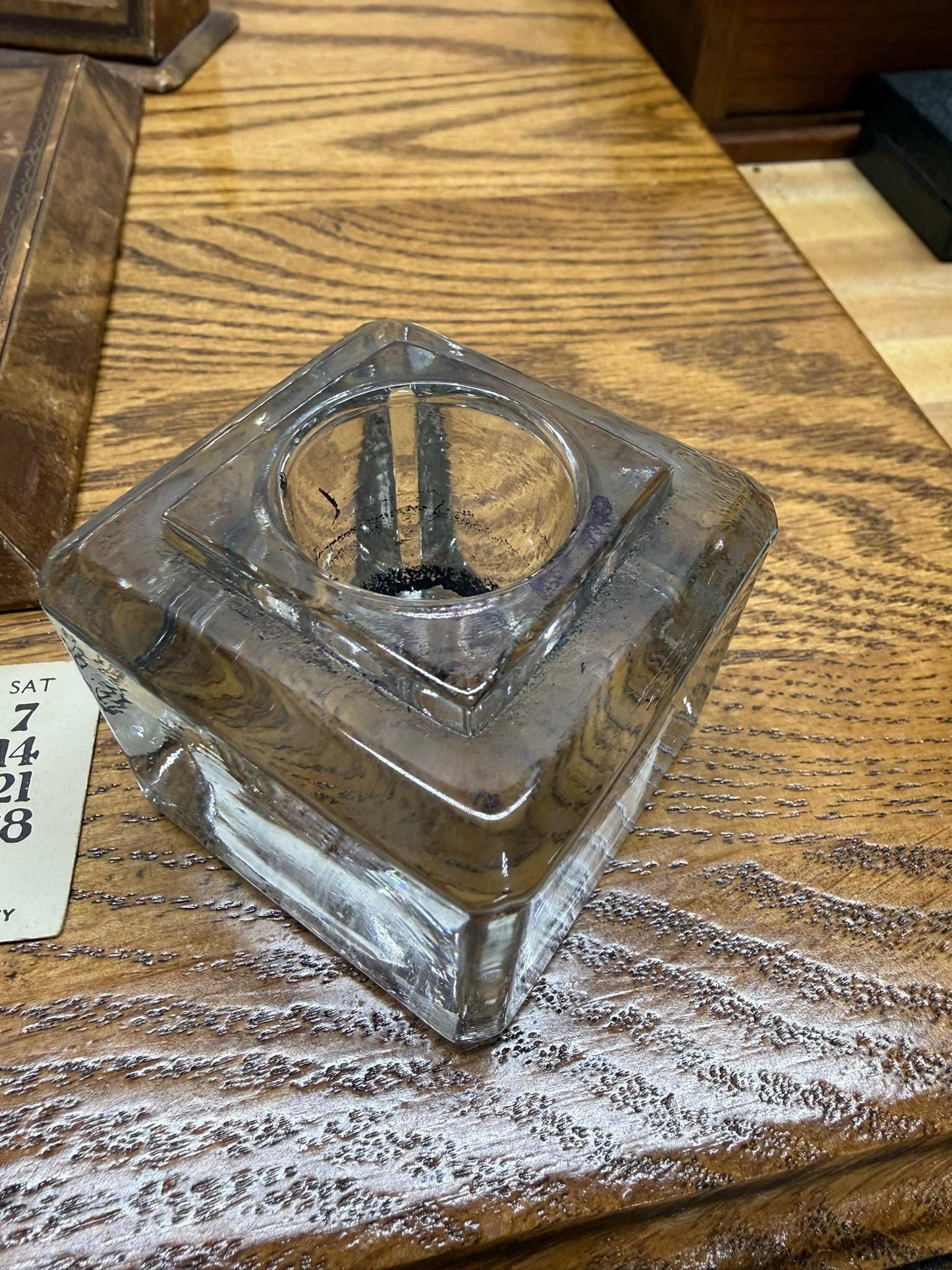 A. L. Reed Perpetual Calendar, Ink Well, and Pen Rest Desk Set