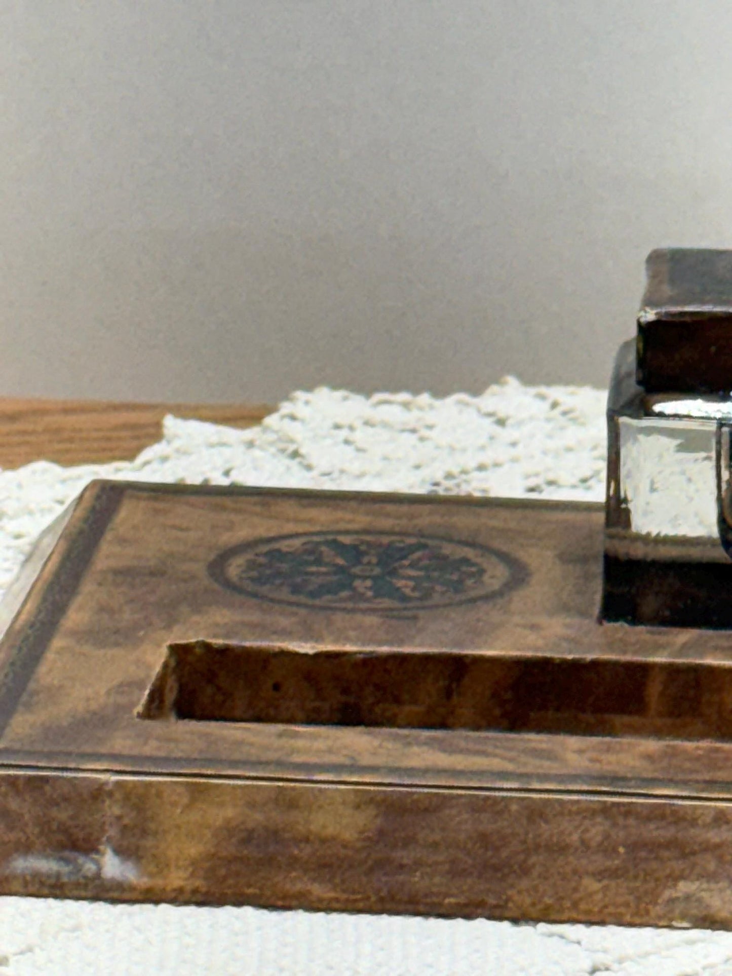 A. L. Reed Perpetual Calendar, Ink Well, and Pen Rest Desk Set