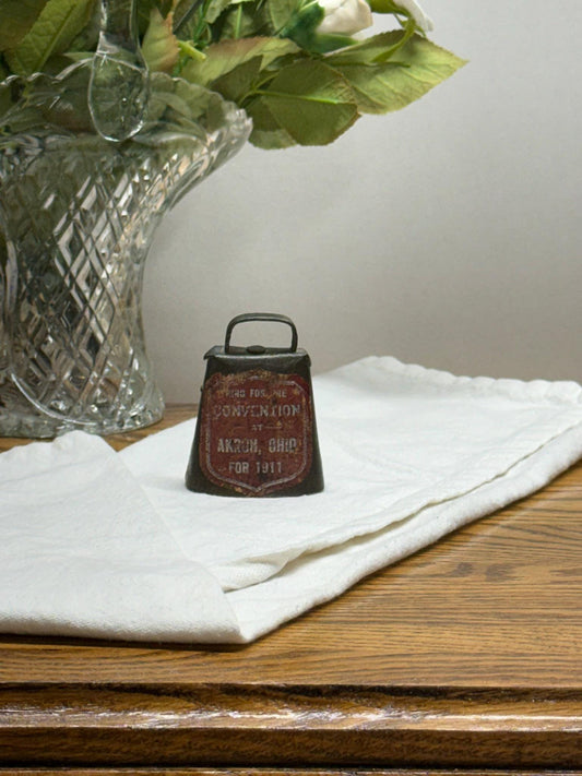 Bell- Antique "Ring For The Convention At Akron, Ohio For 1911" Souvenir Brass Bell