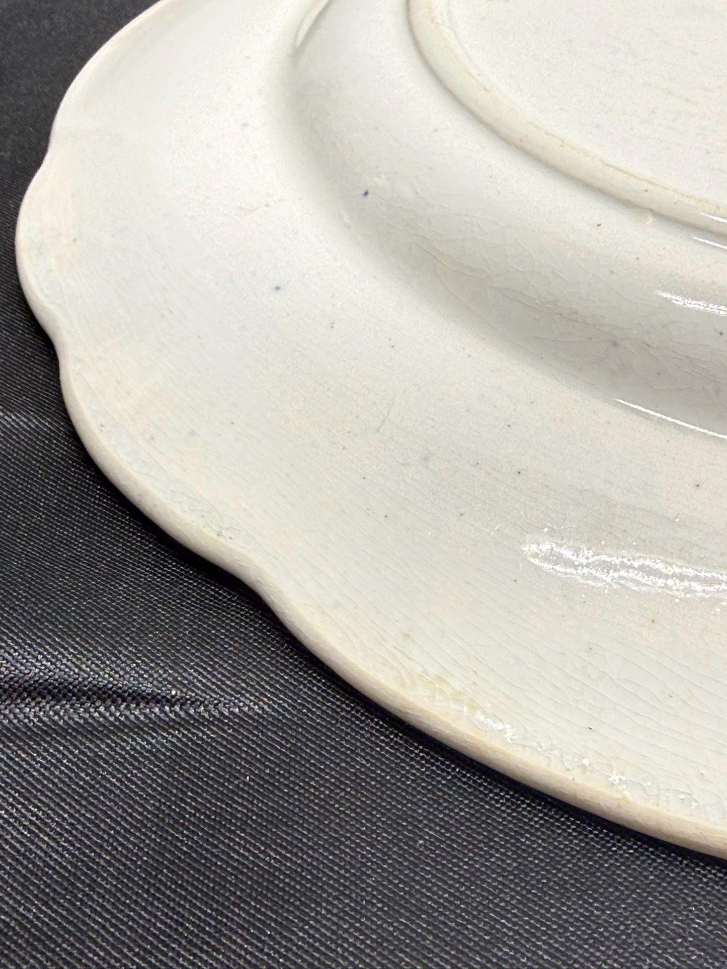 Blue and White Transferware Plate featuring "Tombs near Etaya on the Jumna River."