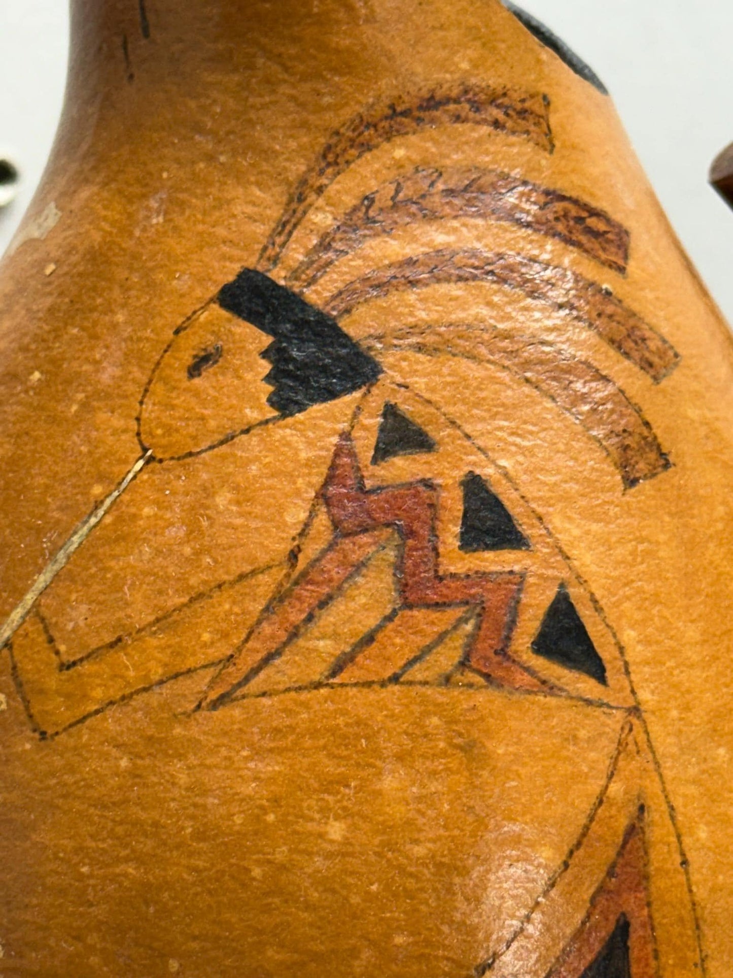 Hand-Painted Gourd Jug featuring a Southwest-Style Musician