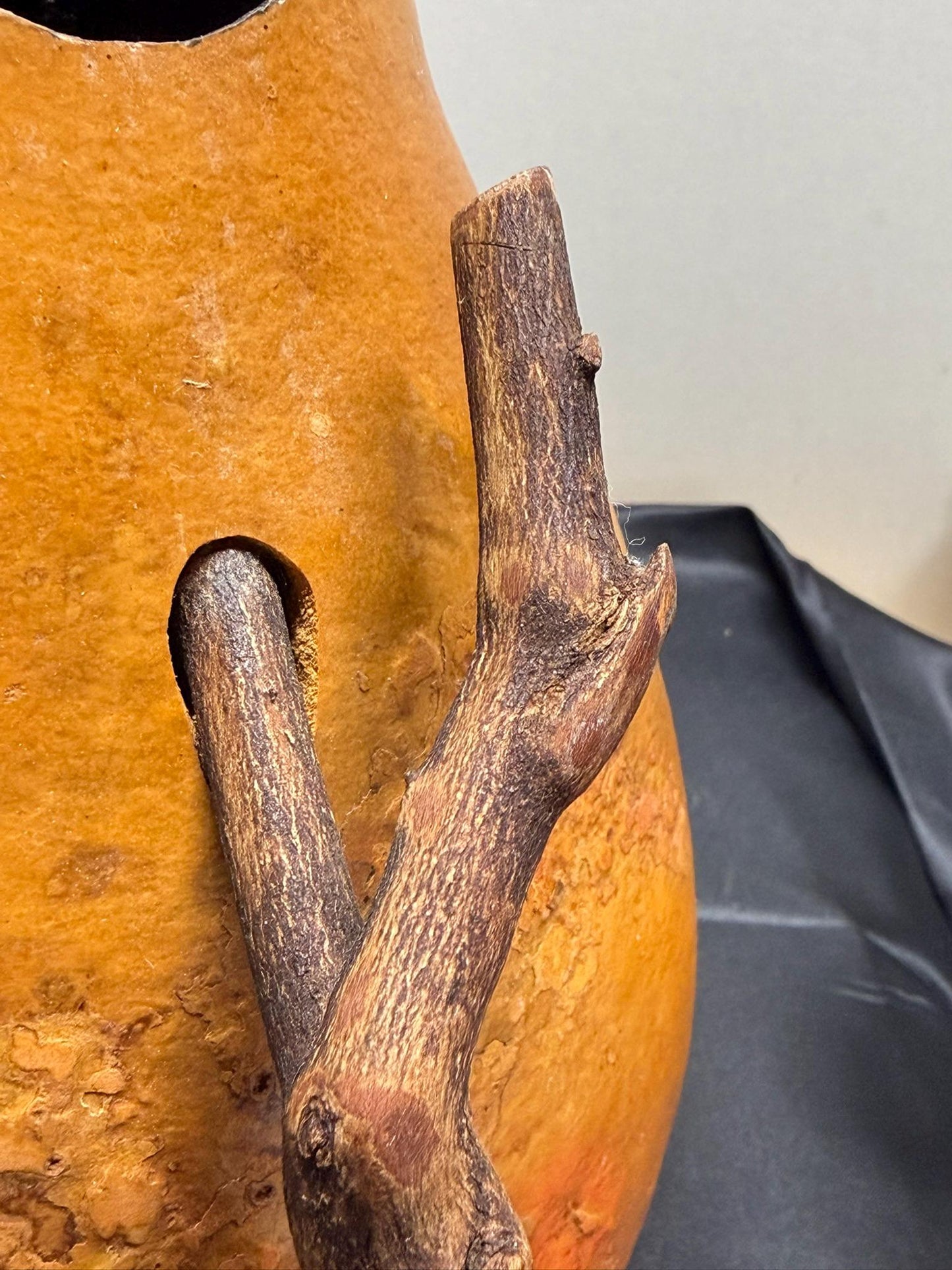 Hand-Painted Gourd Jug featuring a Southwest-Style Musician
