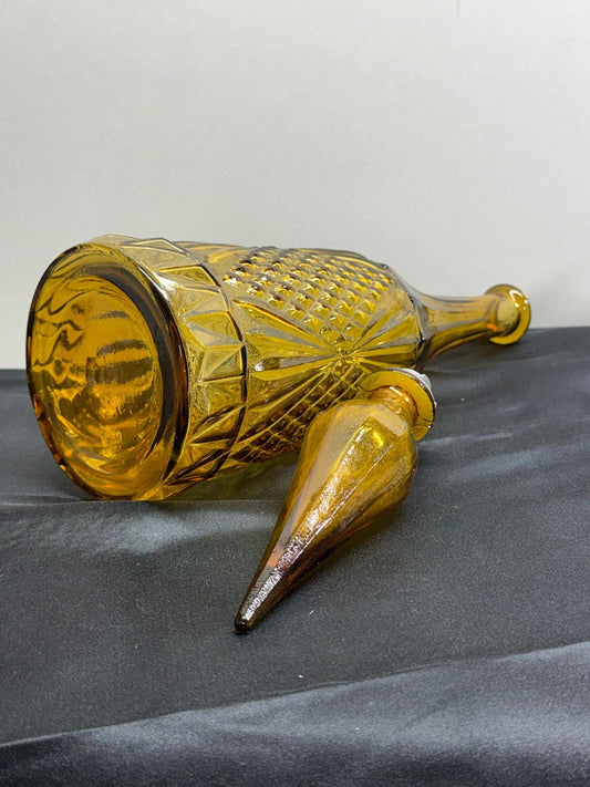 Vintage Amber Glass Genie Decanter