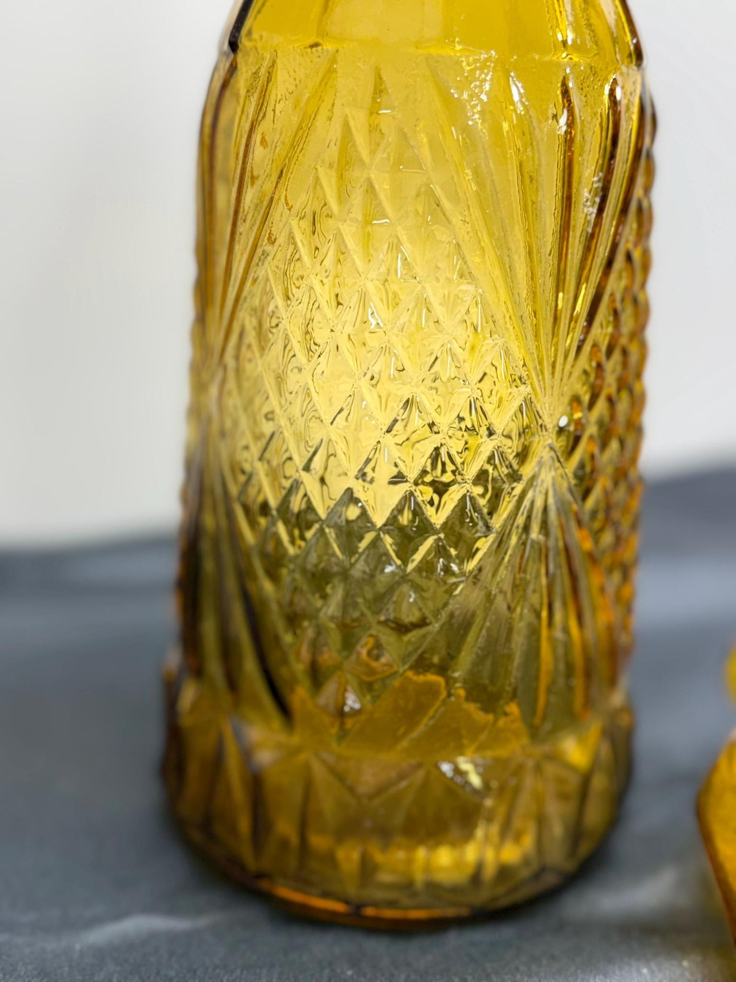 Vintage Amber Glass Genie Decanter