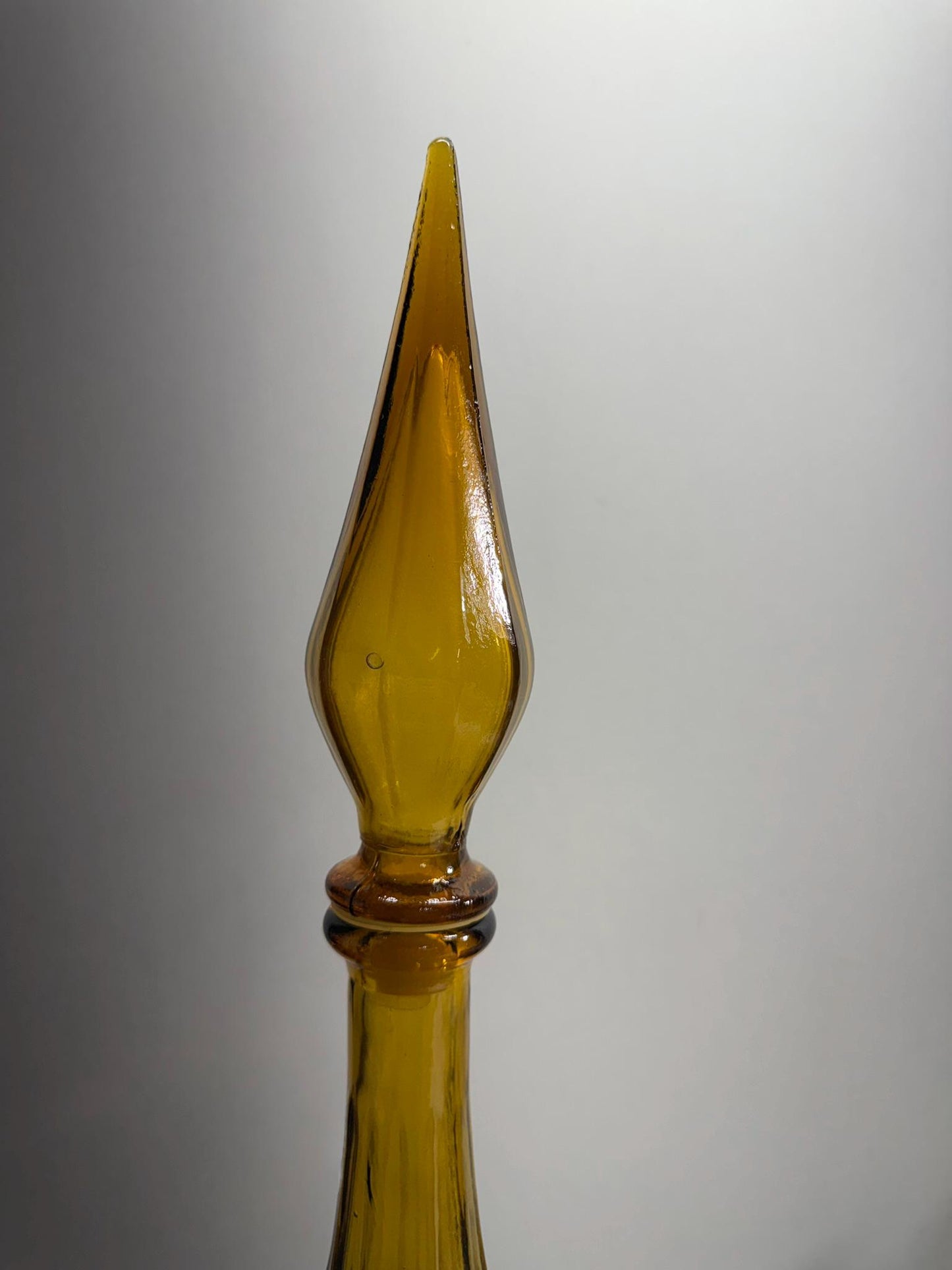 Vintage Amber Glass Genie Decanter