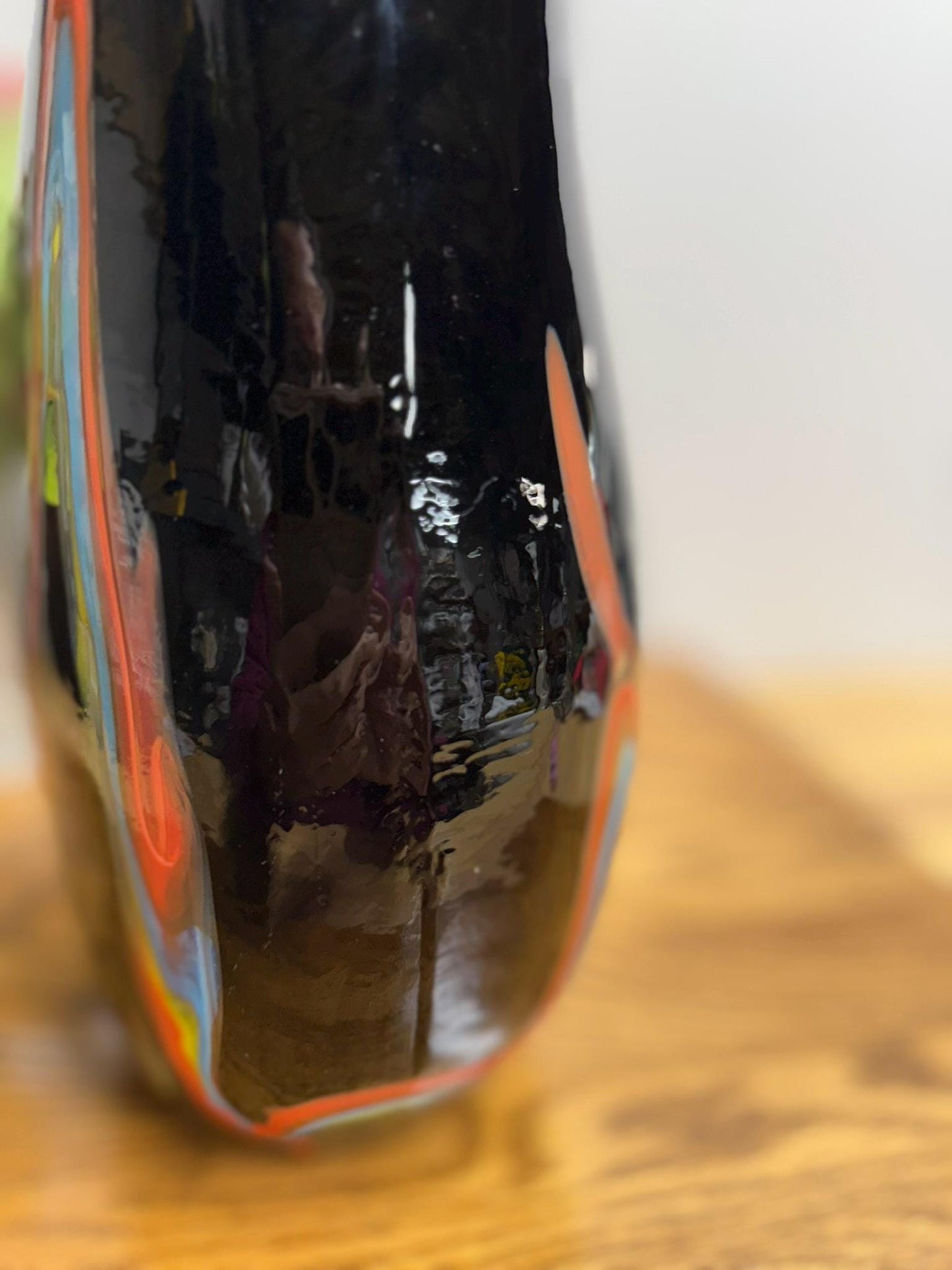 Artisan Vase- Exceptional Hand-Blown Opaque Black Vase