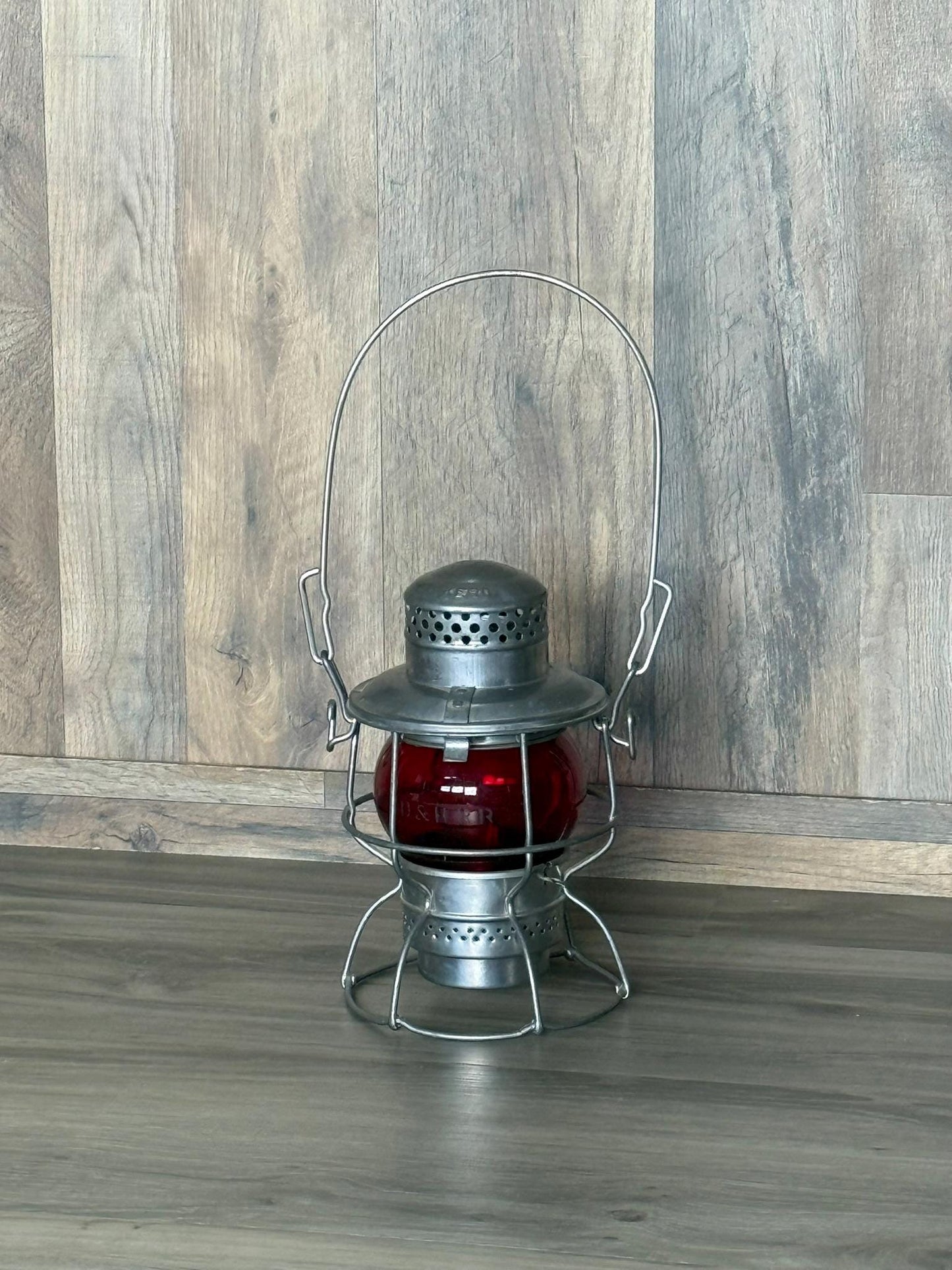 Adlake Railroad Lantern, complete with D&H RR Red Glass Globe