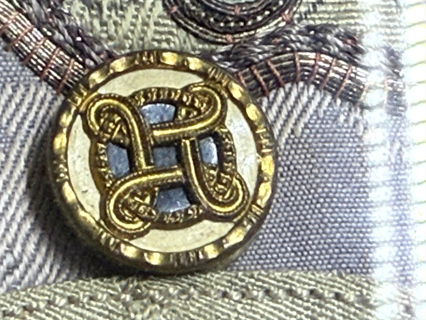 Antique Framed Chinese Embroidered Collar from the Late Qing Dynasty