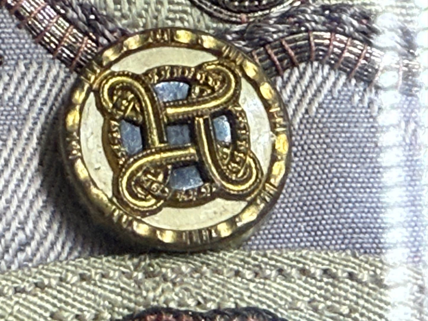 Antique Framed Chinese Embroidered Collar from the Late Qing Dynasty