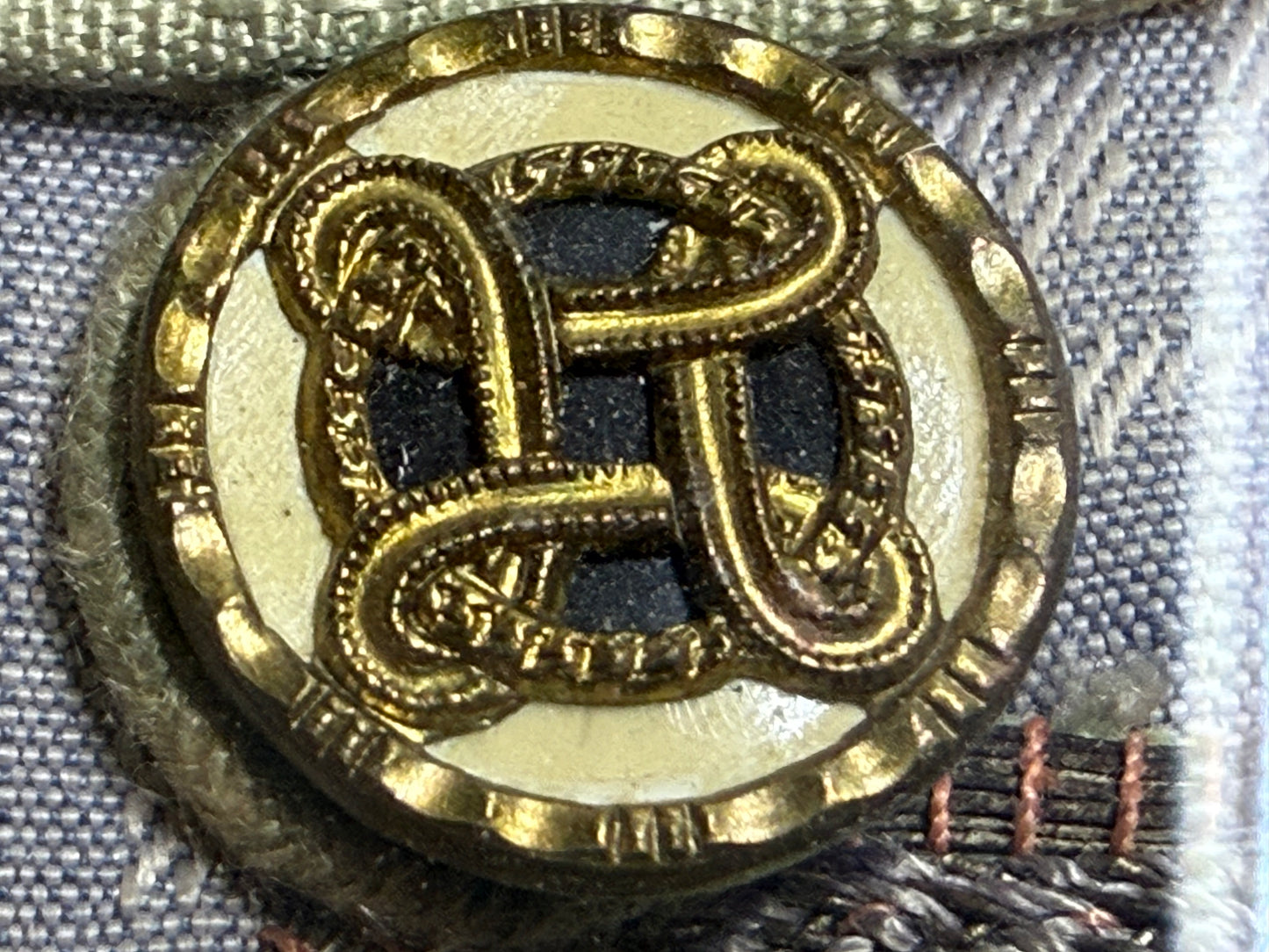 Antique Framed Chinese Embroidered Collar from the Late Qing Dynasty