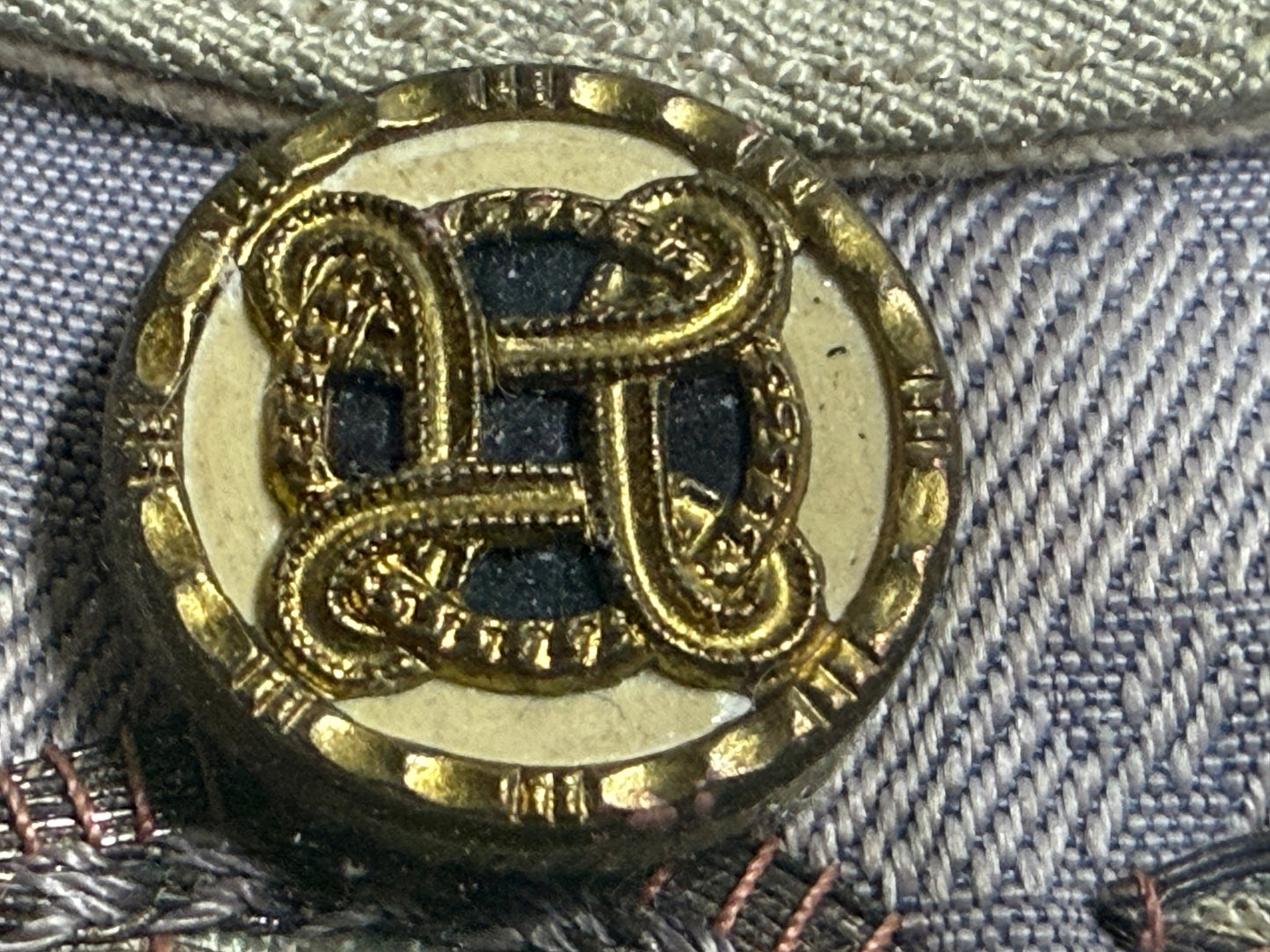 Antique Framed Chinese Embroidered Collar from the Late Qing Dynasty