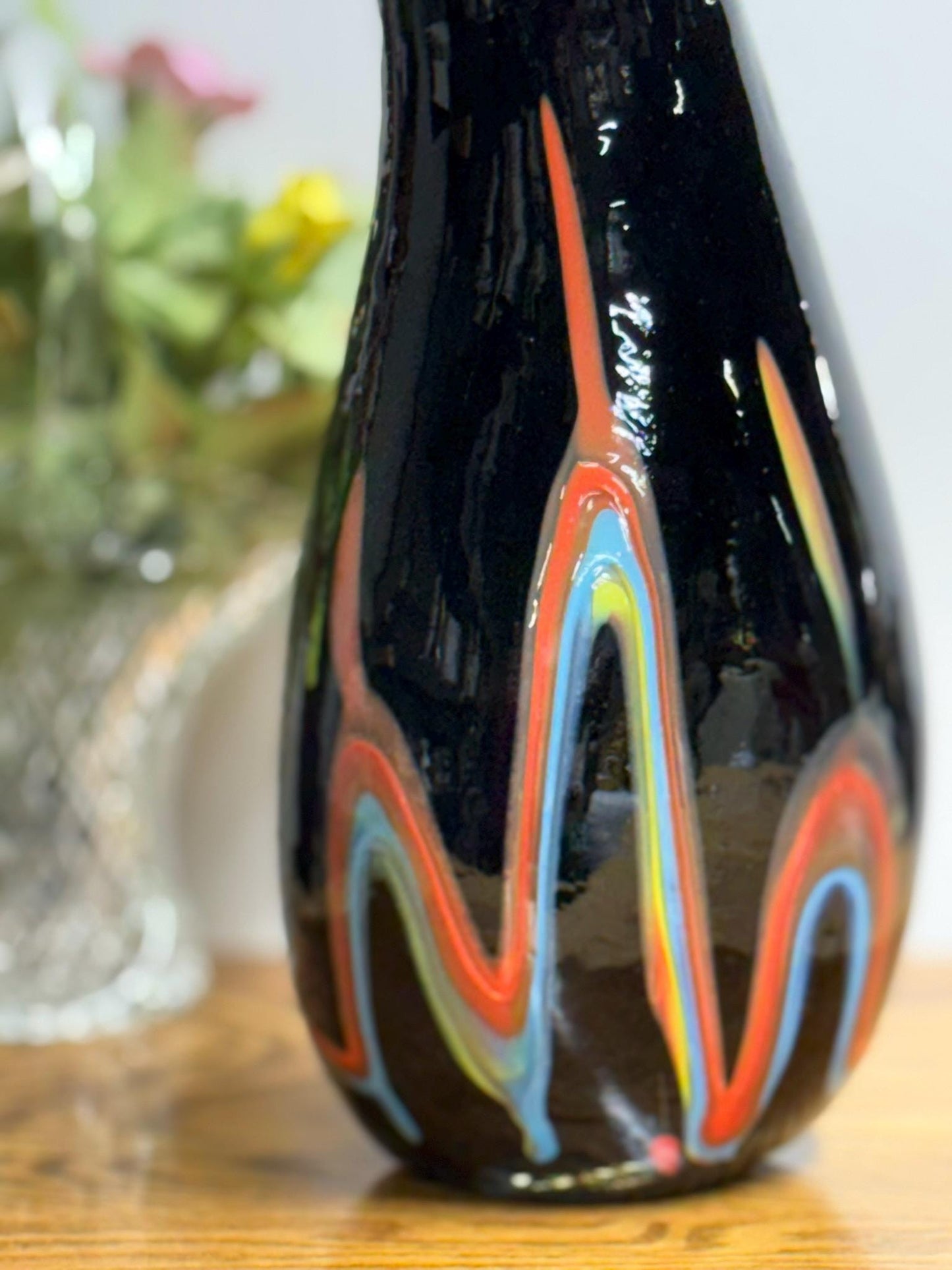 Artisan Vase- Exceptional Hand-Blown Opaque Black Vase