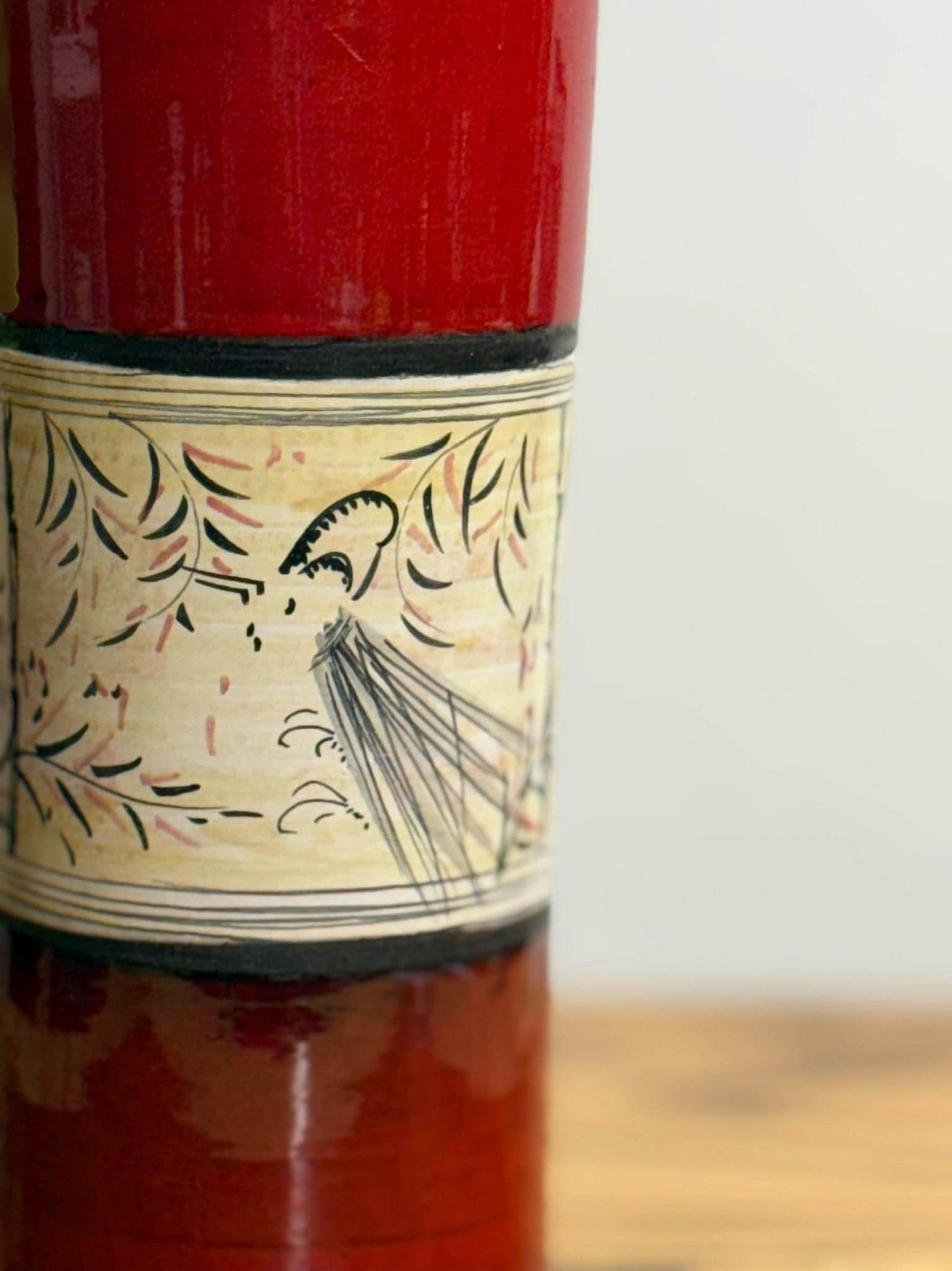 Artisan Pottery- Raymor Atomic Red Pottery Vase