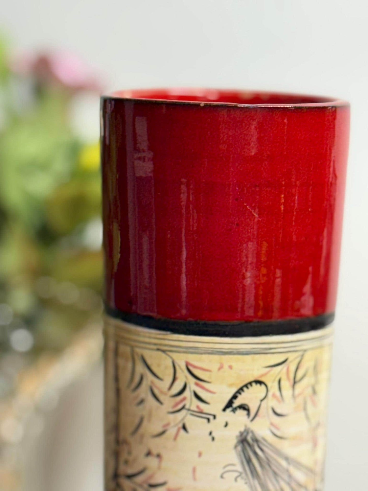 Artisan Pottery- Raymor Atomic Red Pottery Vase