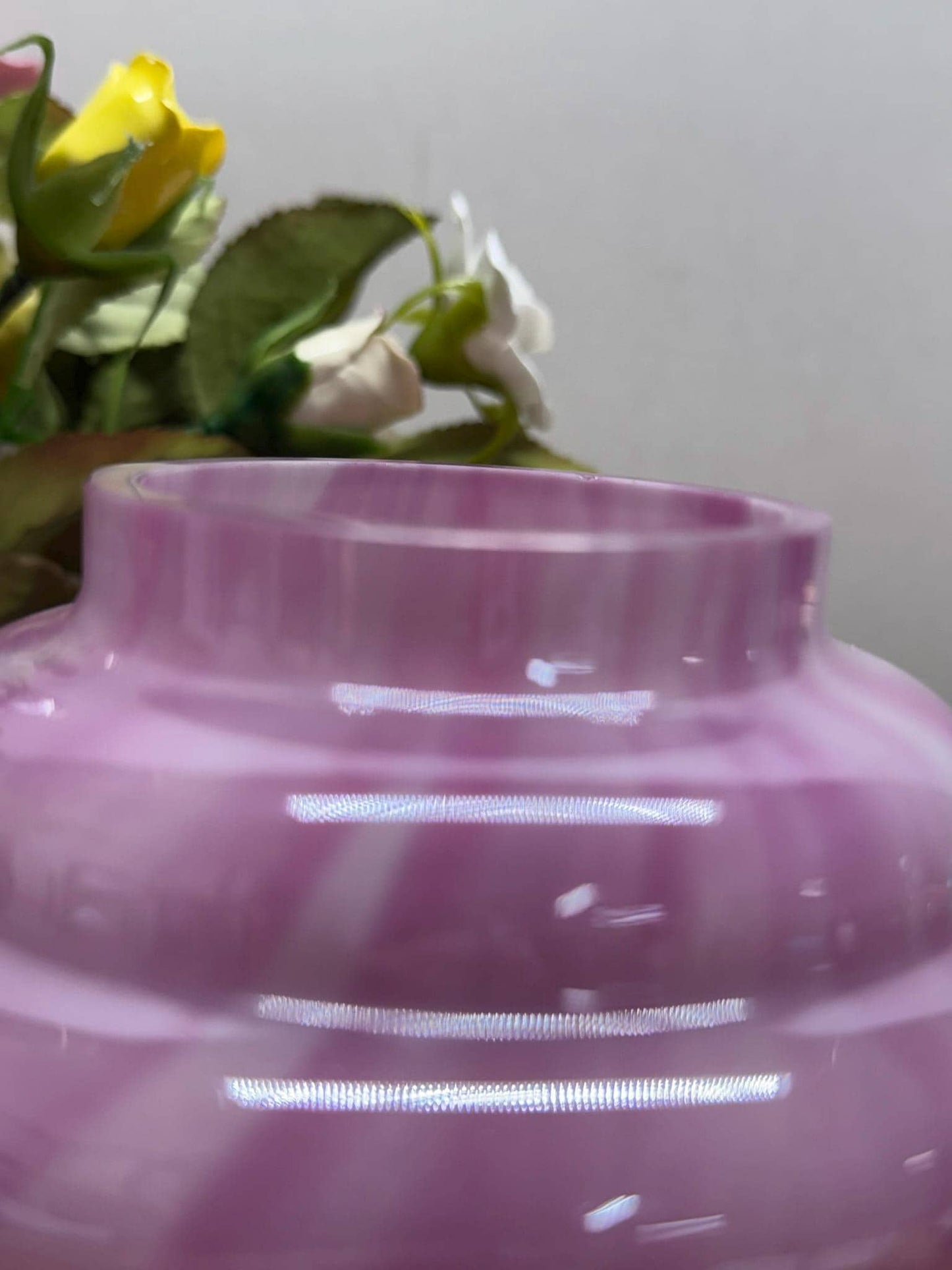 Art Deco Style Hand-Blown Beehive-Tiered Glass Vase