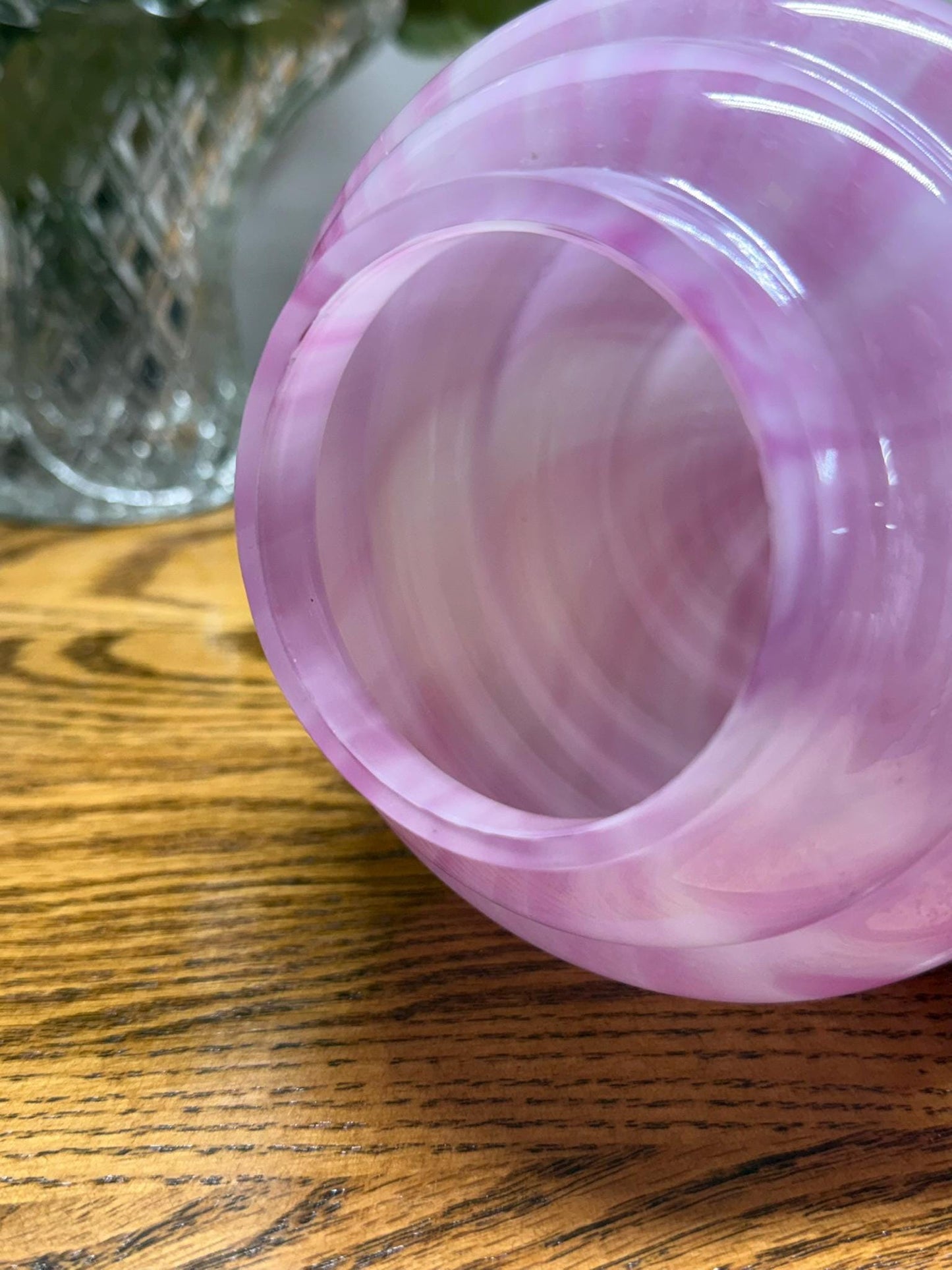 Art Deco Style Hand-Blown Beehive-Tiered Glass Vase