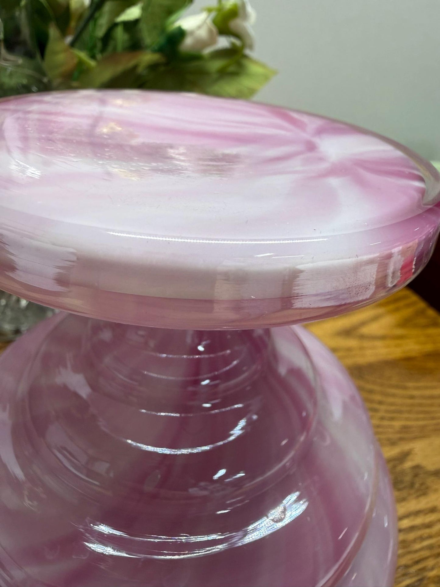 Art Deco Style Hand-Blown Beehive-Tiered Glass Vase