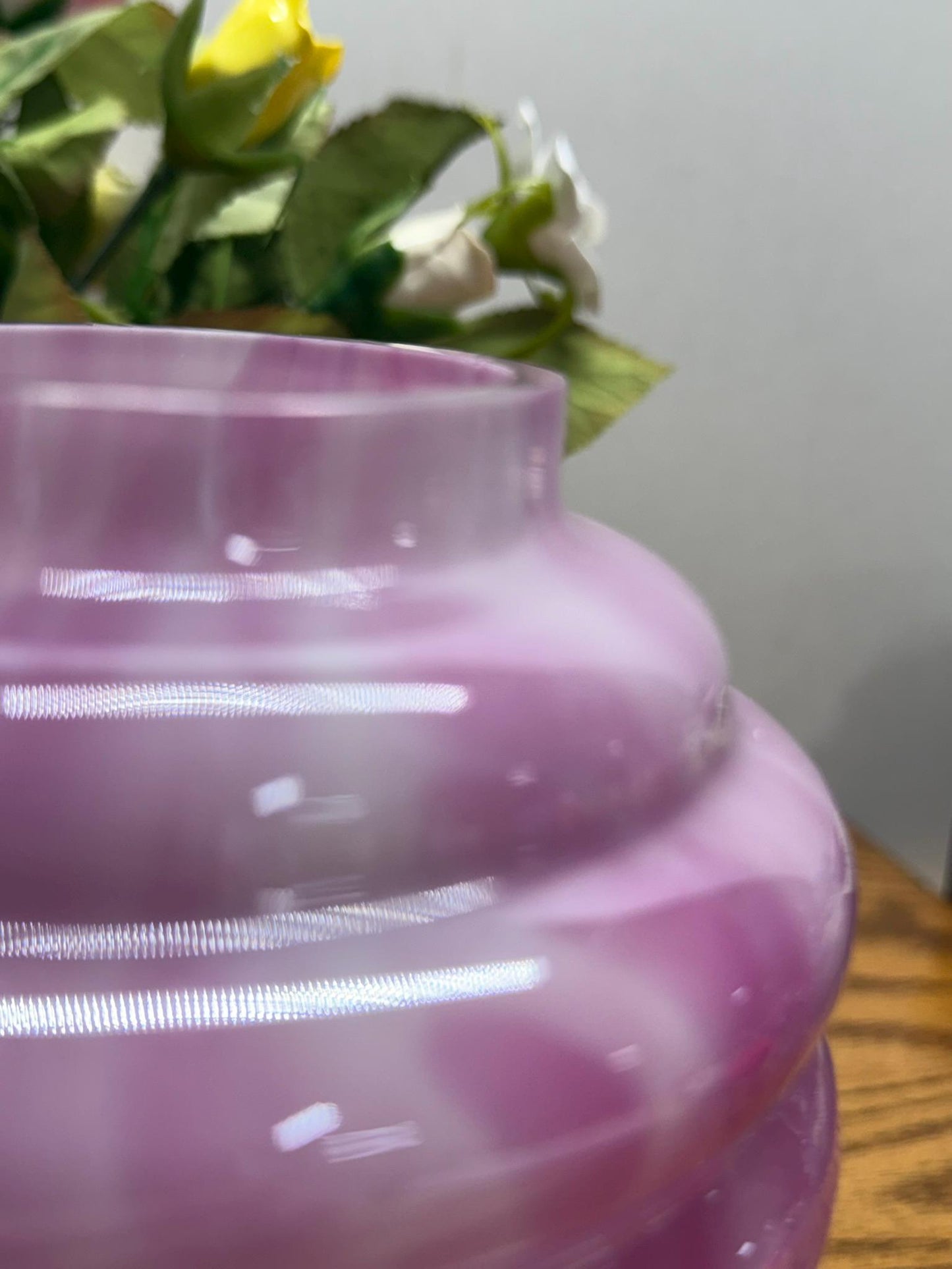 Art Deco Style Hand-Blown Beehive-Tiered Glass Vase