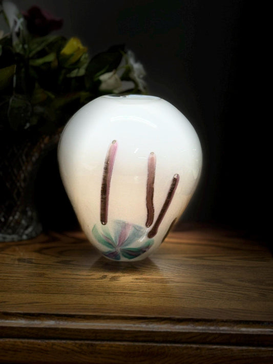 Ruth Rousseau Handblown Art Glass Vase
