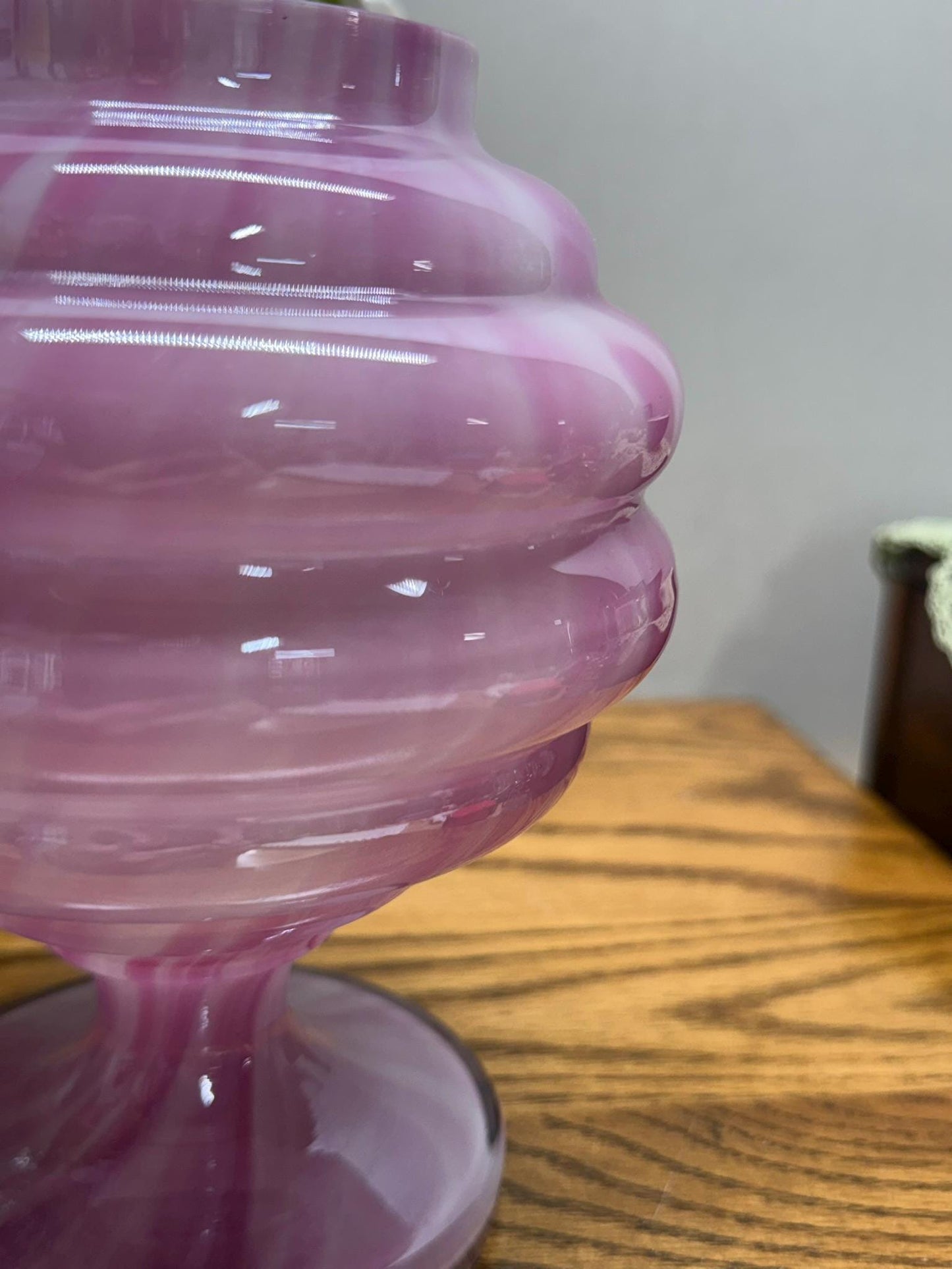 Art Deco Style Hand-Blown Beehive-Tiered Glass Vase